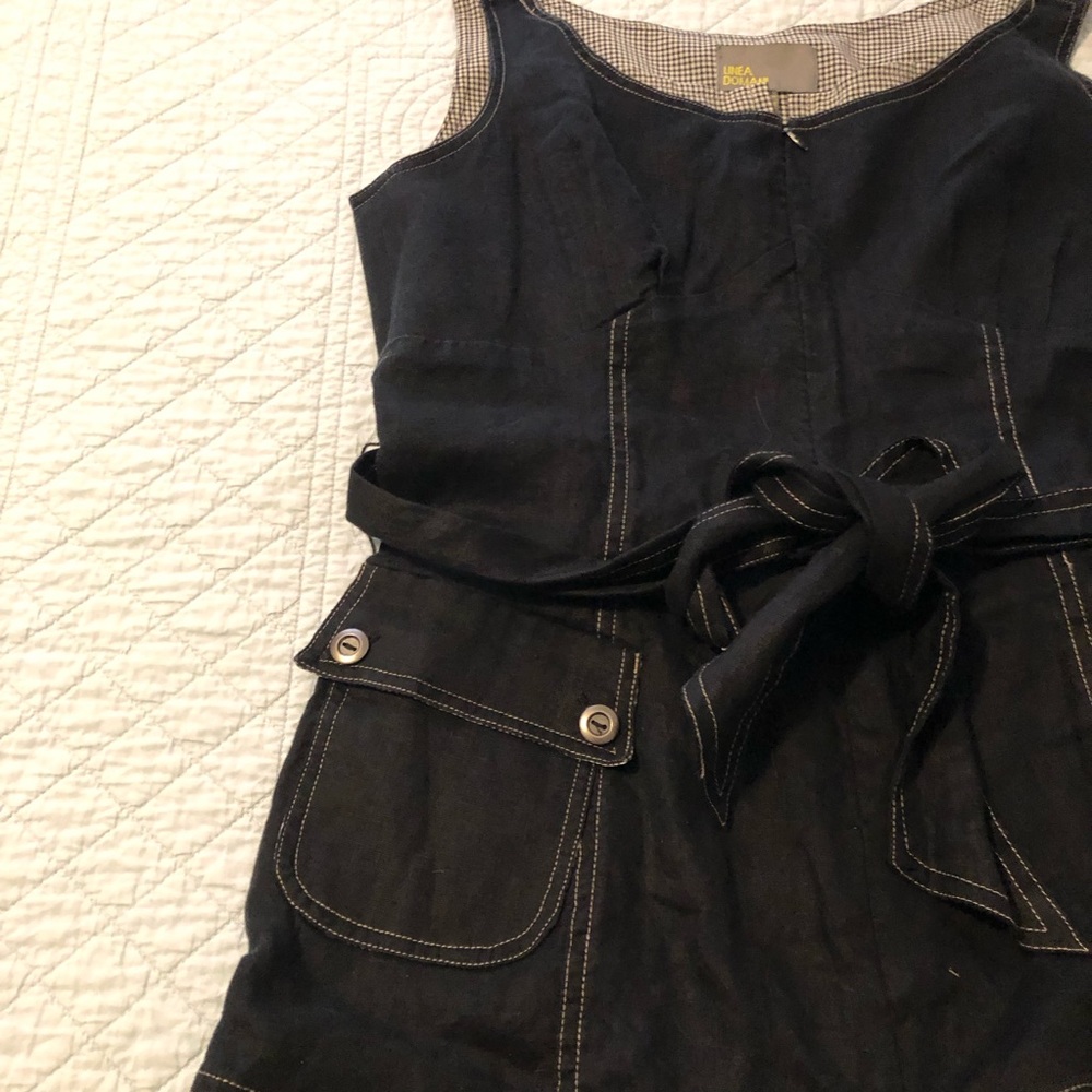 Linea Domani fit and flare black white checked dress. Size 8 - Picture 5 of 9